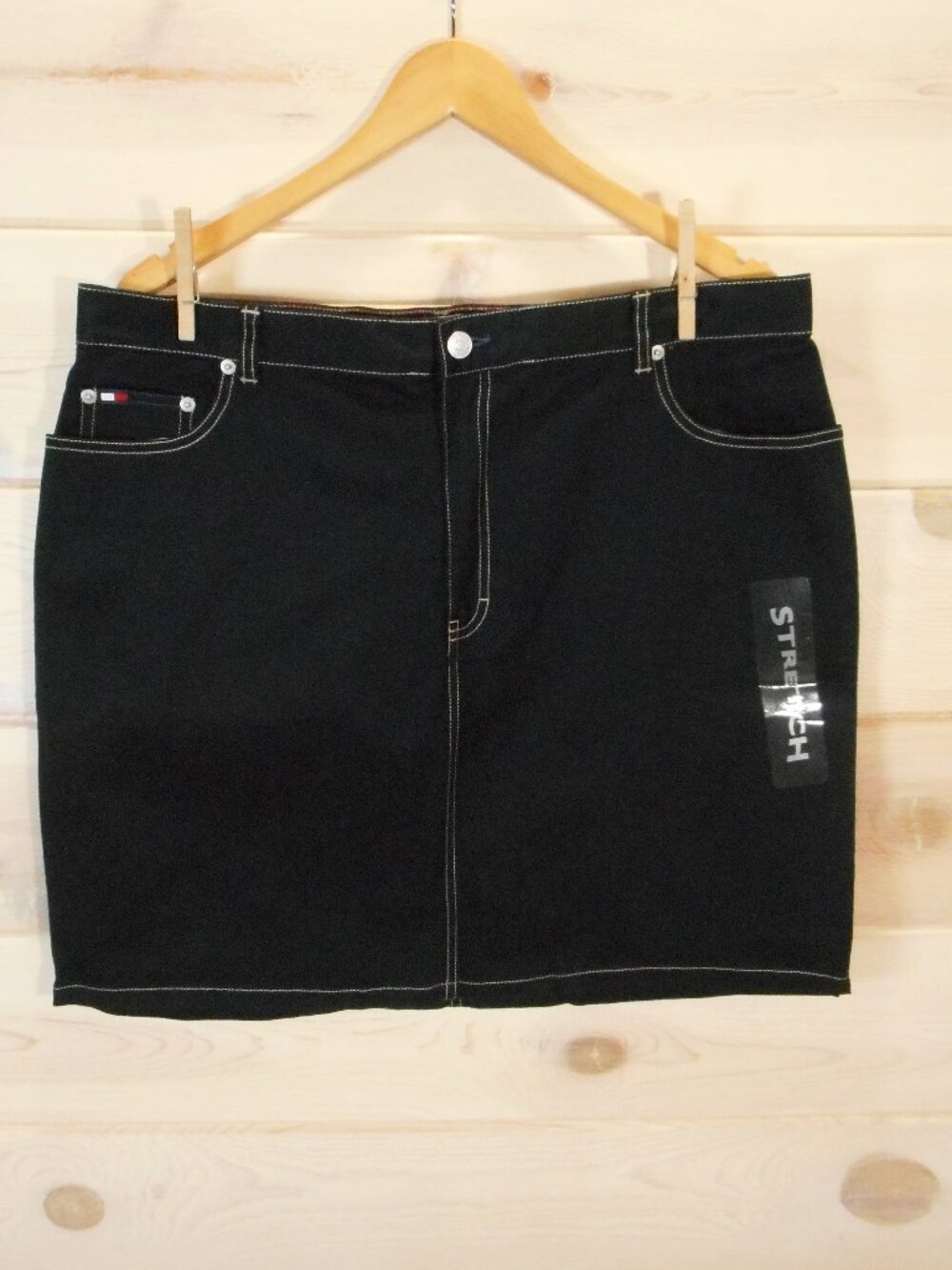 NWT Tommy Hilfiger Skirt Black Size 16 Classic Preppy Y2K Vintage 2002 5-Pocket